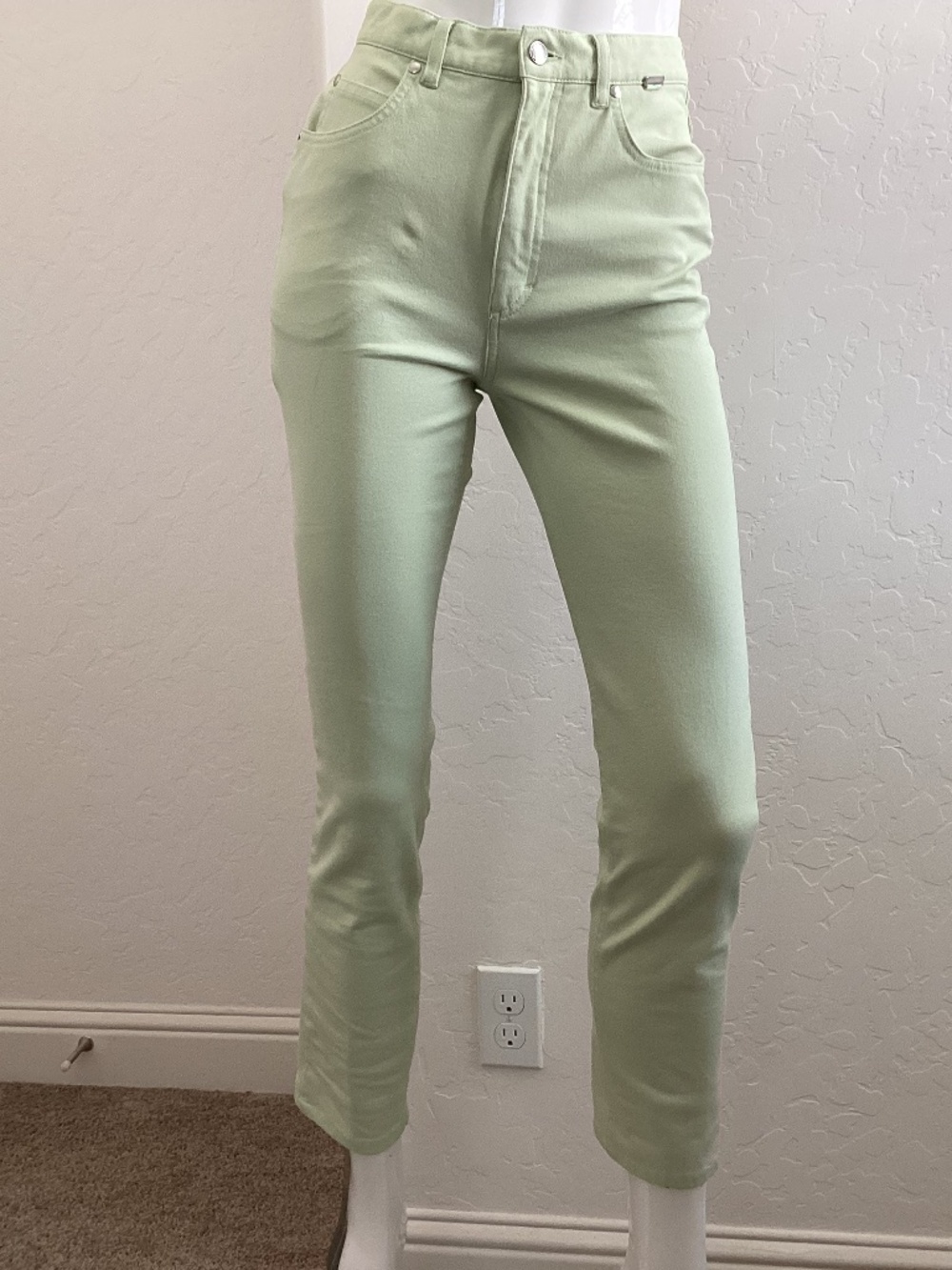 Escada Sport, size 34 (waist around 12.5”), mint color, high rise, straight leg